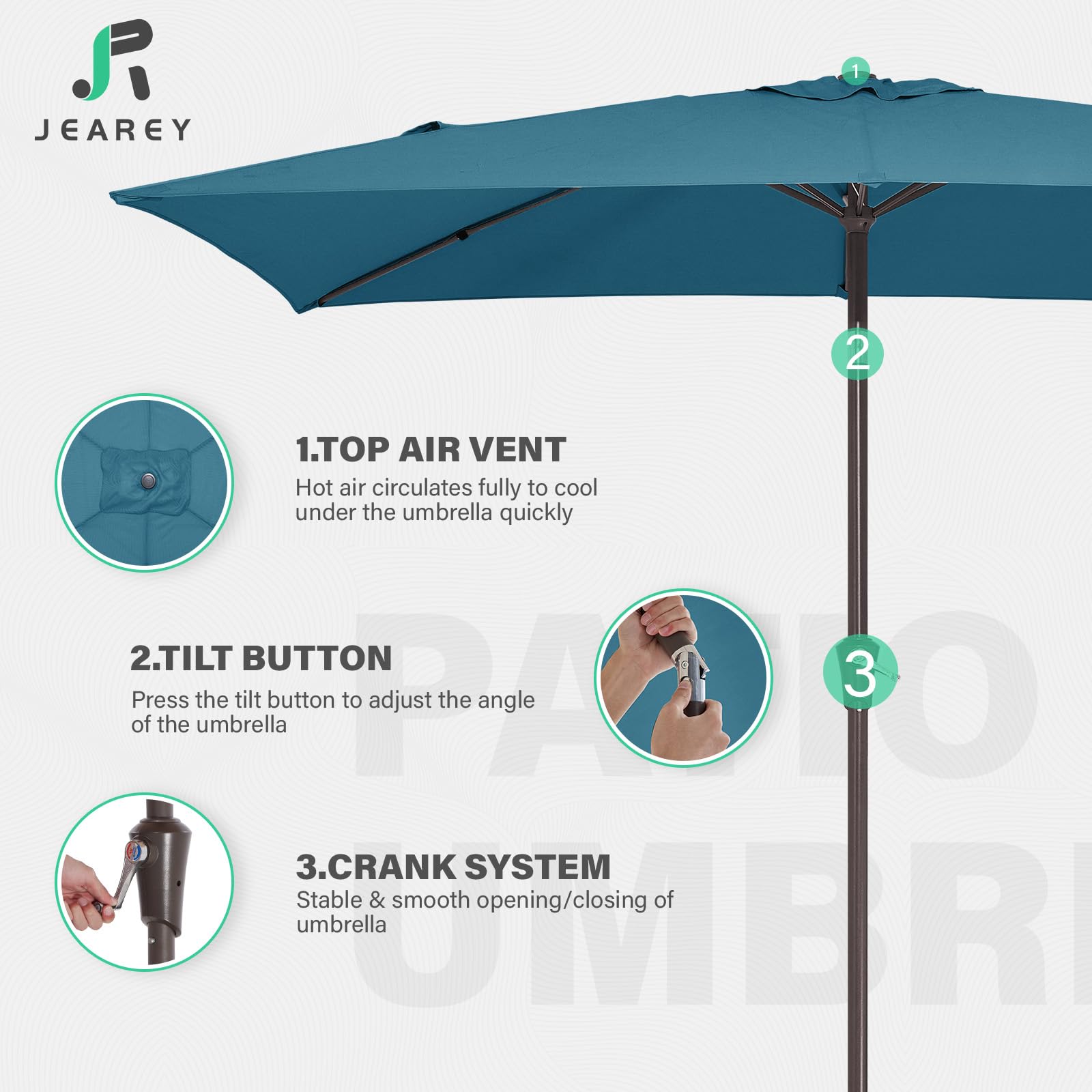 JEAREY poolside lifestyle scene providing comfortable sun protection