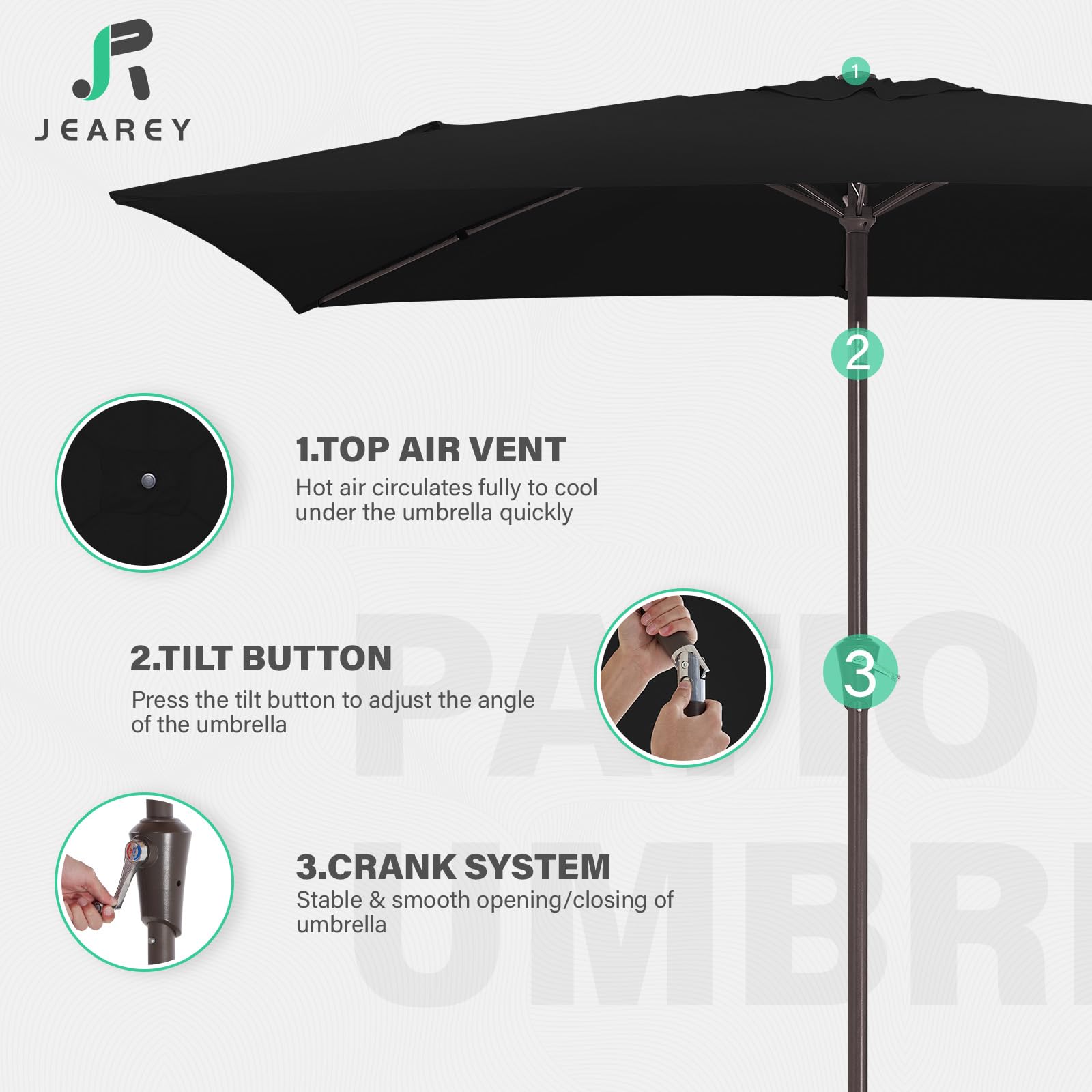 JEAREY poolside umbrella lifestyle scene enhancing outdoor relaxation
