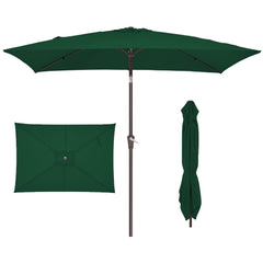 JEAREY front view of rectangular umbrella providing wide patio shade