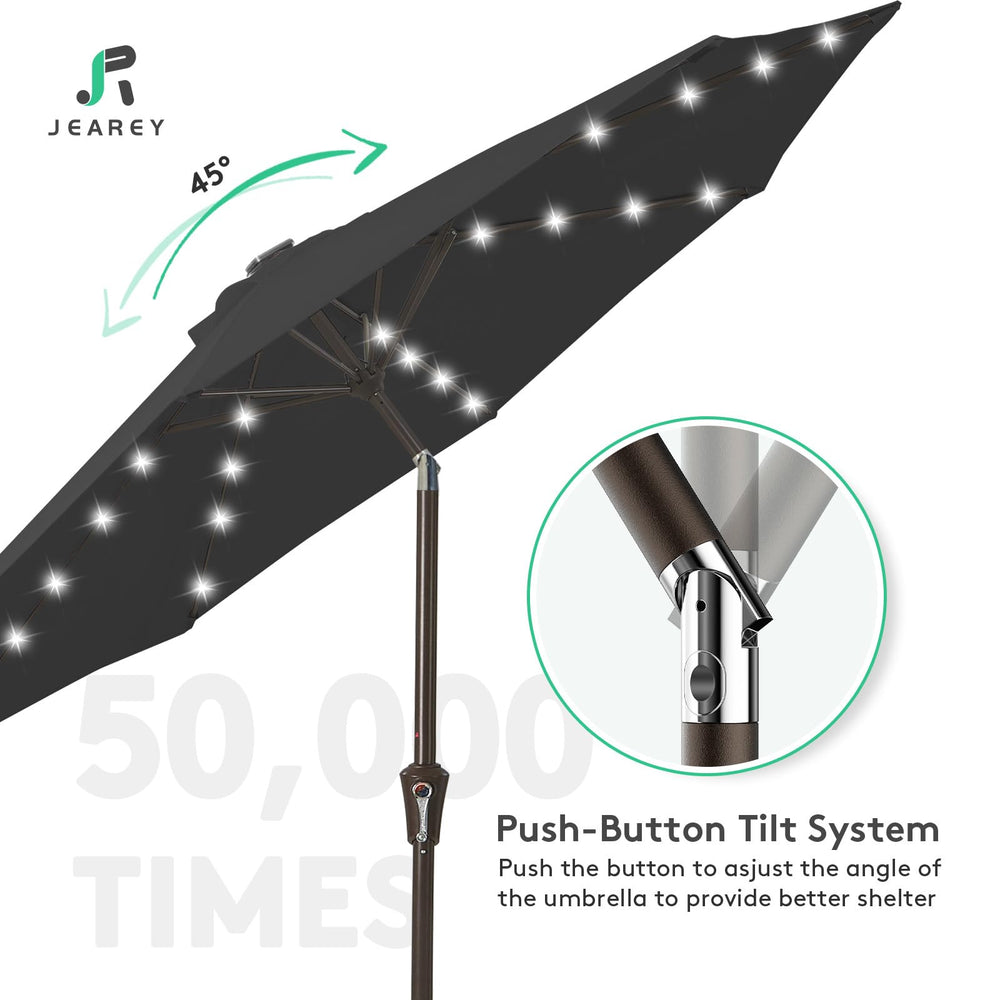 JEAREY umbrella next to 54-inch table showing coverage and size-fit benefit