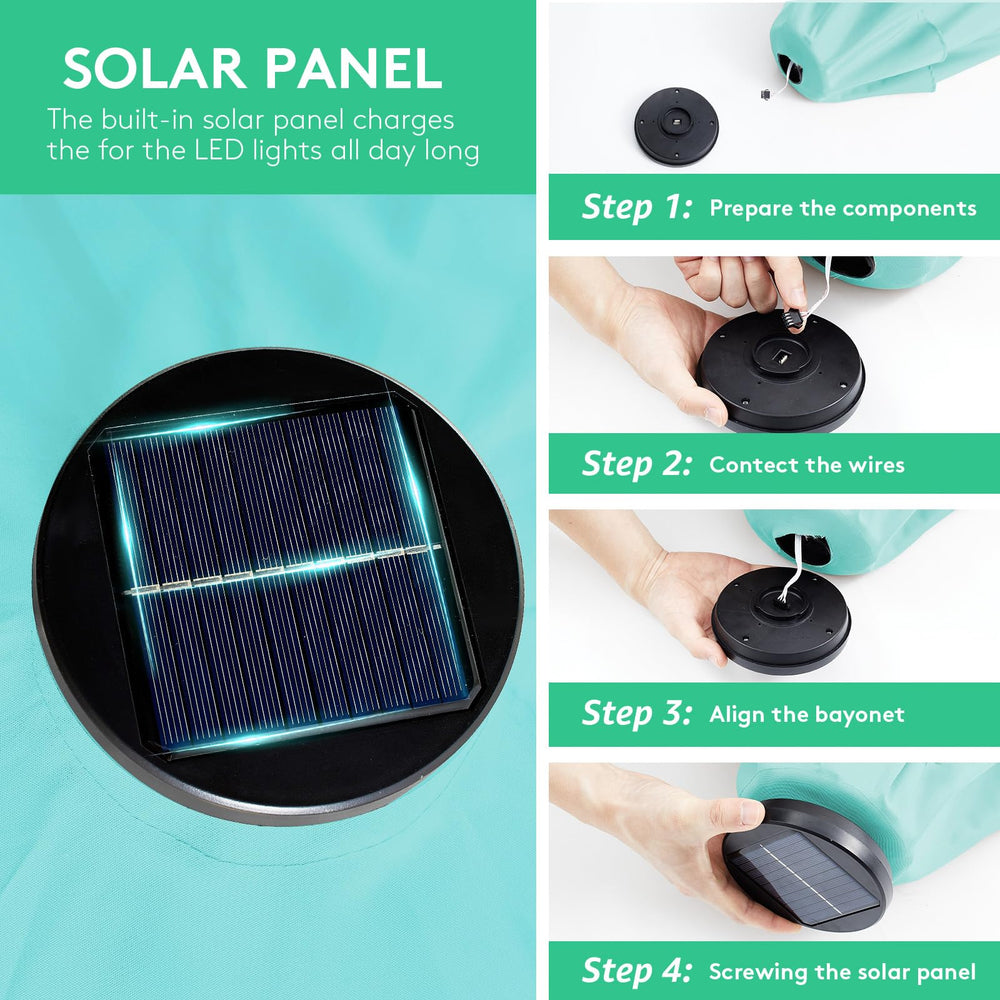 JEAREY solar panel top closeup charging LEDs for evening use