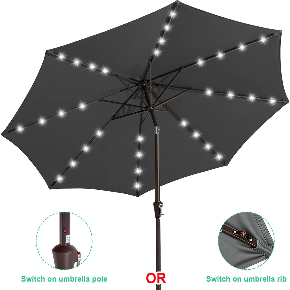 JEAREY solar panel top close-up showing integrated LEDs for nighttime convenience