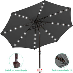 JEAREY solar panel top close-up showing integrated LEDs for nighttime convenience