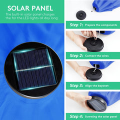 JEAREY solar panel top detail charging in daylight for off-grid LED benefit