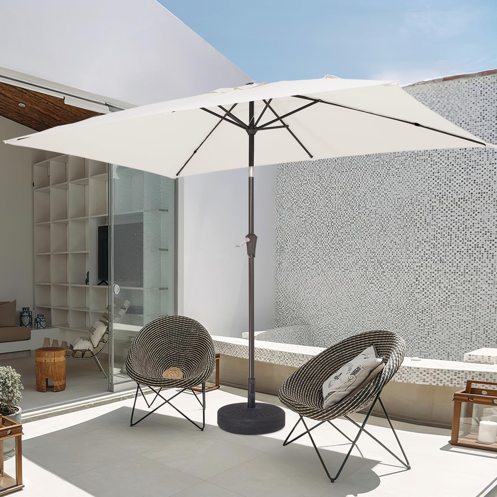 JEAREY umbrella folded showing compact storage and transported convenience