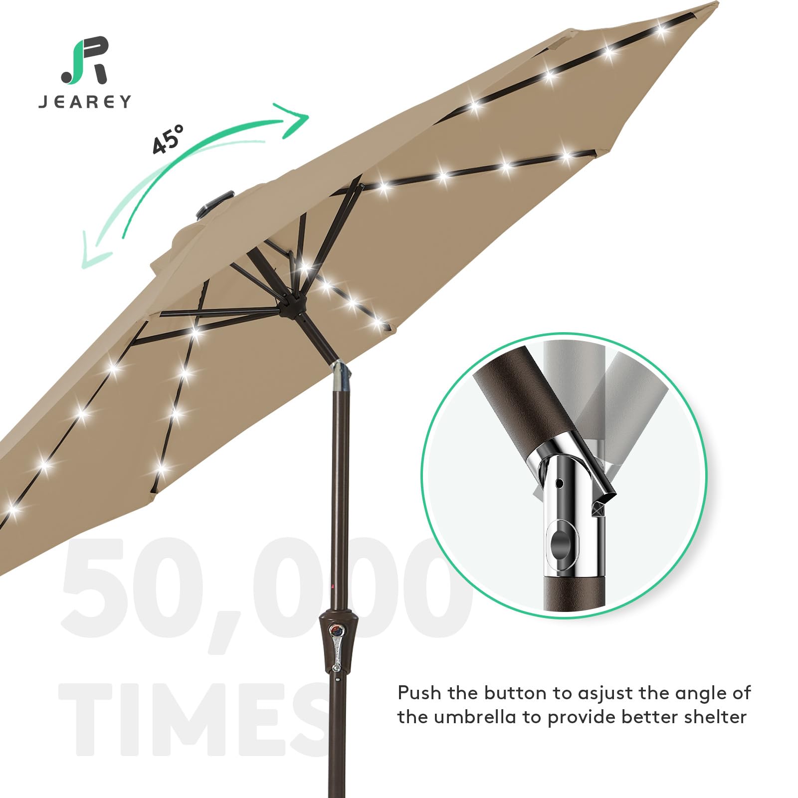 JEAREY folded umbrella with velcro strap illustrating compact storage