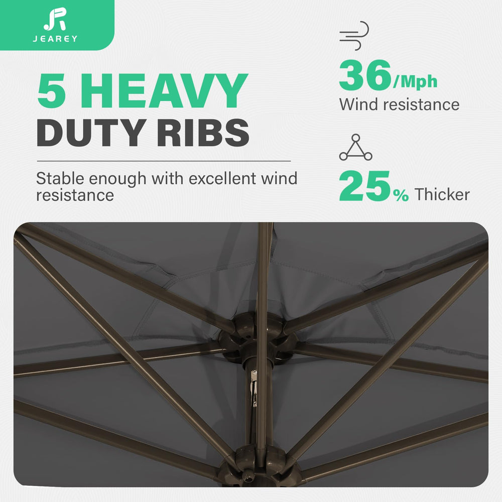 JEAREY umbrella mounted on balcony saving floor space and providing shade