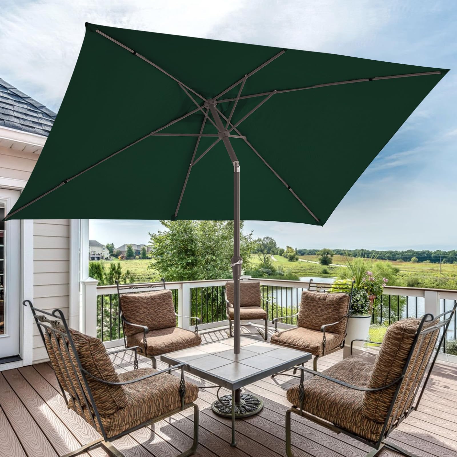 JEAREY umbrella shading an outdoor dining table for relaxed meals