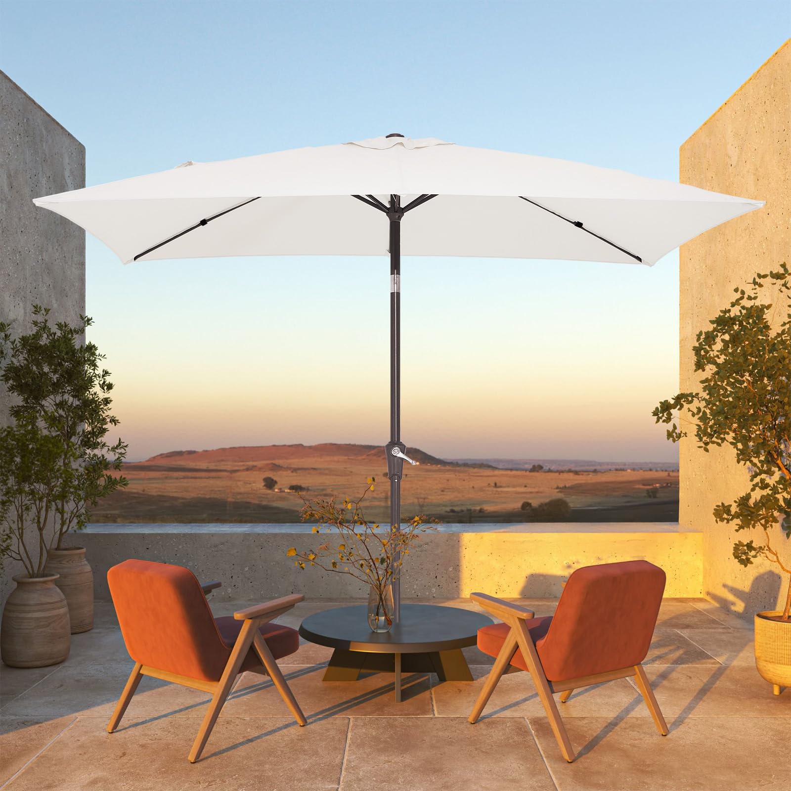 JEAREY six ribs detail showing sturdy support for even canopy tension