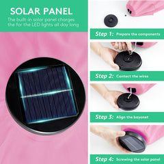 JEAREY umbrella solar panel closeup demonstrating daytime charging benefit