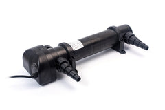Jebao NPU in-line with pond pump demonstrating external installation and clear water benefit