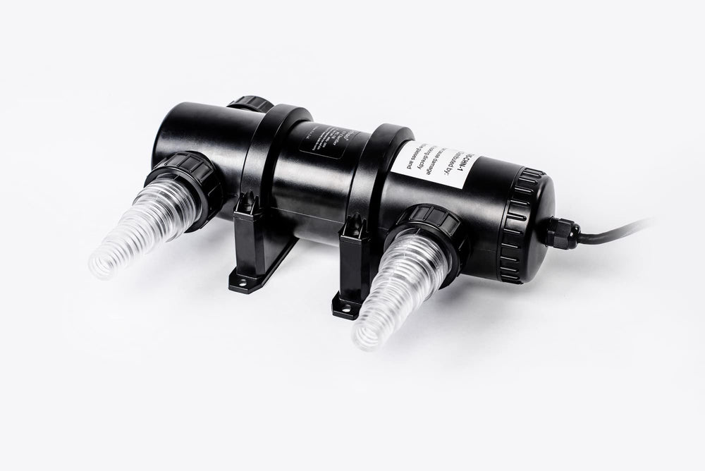 Jebao PU-18 included 3/4 to 1-1/2 inch fittings for quick inline hookup benefit