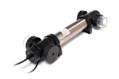 Jebao STU-55 2G11 55W lamp and quartz sleeve close-up showing lamp replacement benefit