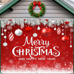 Jectivs front view banner on garage creating instant holiday curb appeal