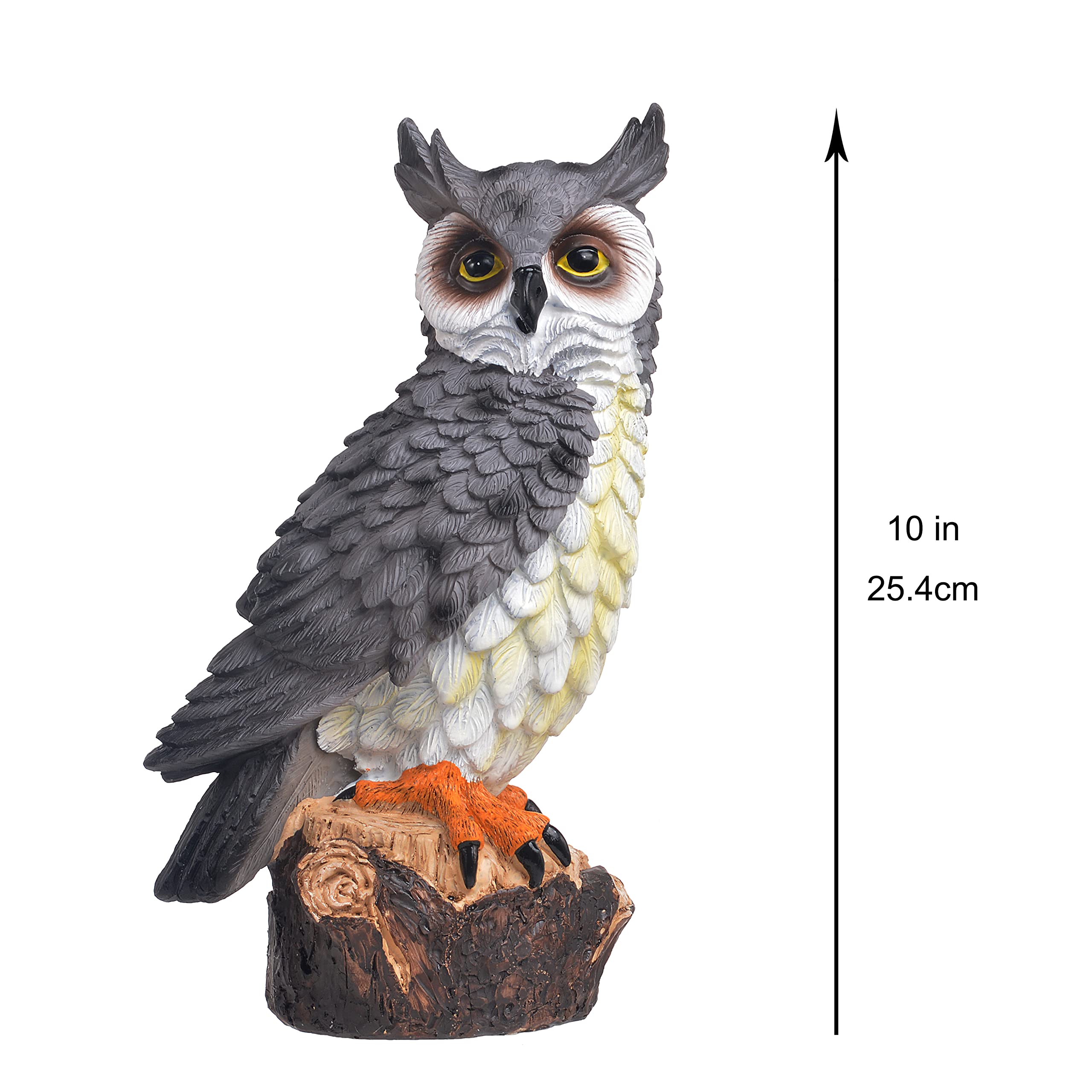 Jeelyfu side profile of owl statue highlighting lifelike silhouette and outdoor durability