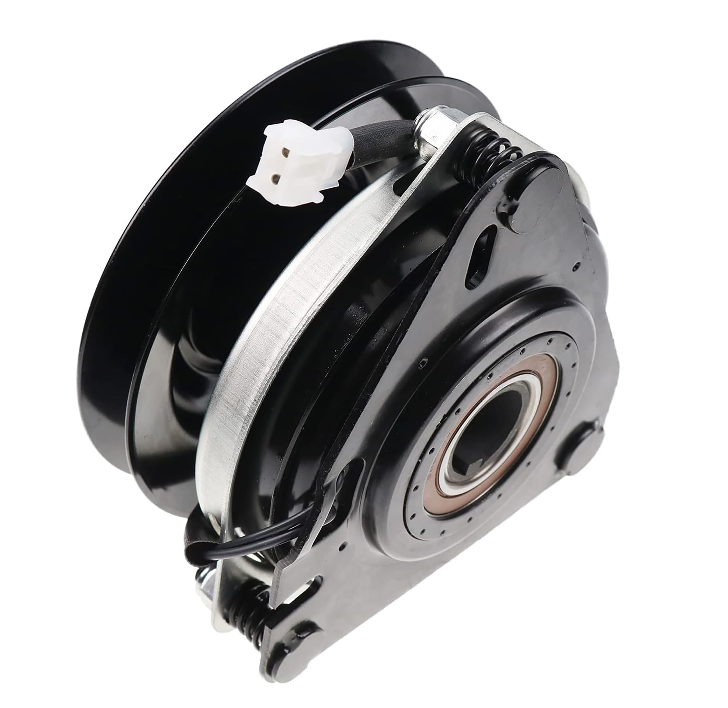 JEENDA pulley close-up showing 6.1-inch pulley and accurate belt seating benefit