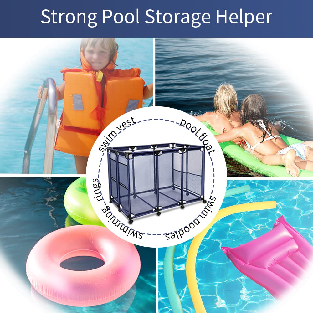 JEFEE filled cart beside pool area demonstrating neat storage and drying