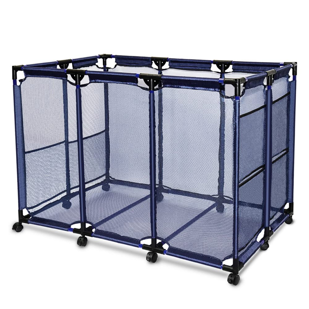 JEFEE front view of blue mesh cart showing roomy interior and organized gear