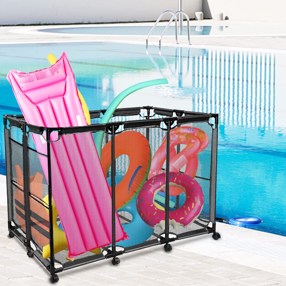 JEFEE organized on pool deck keeping floats tidy and mobile