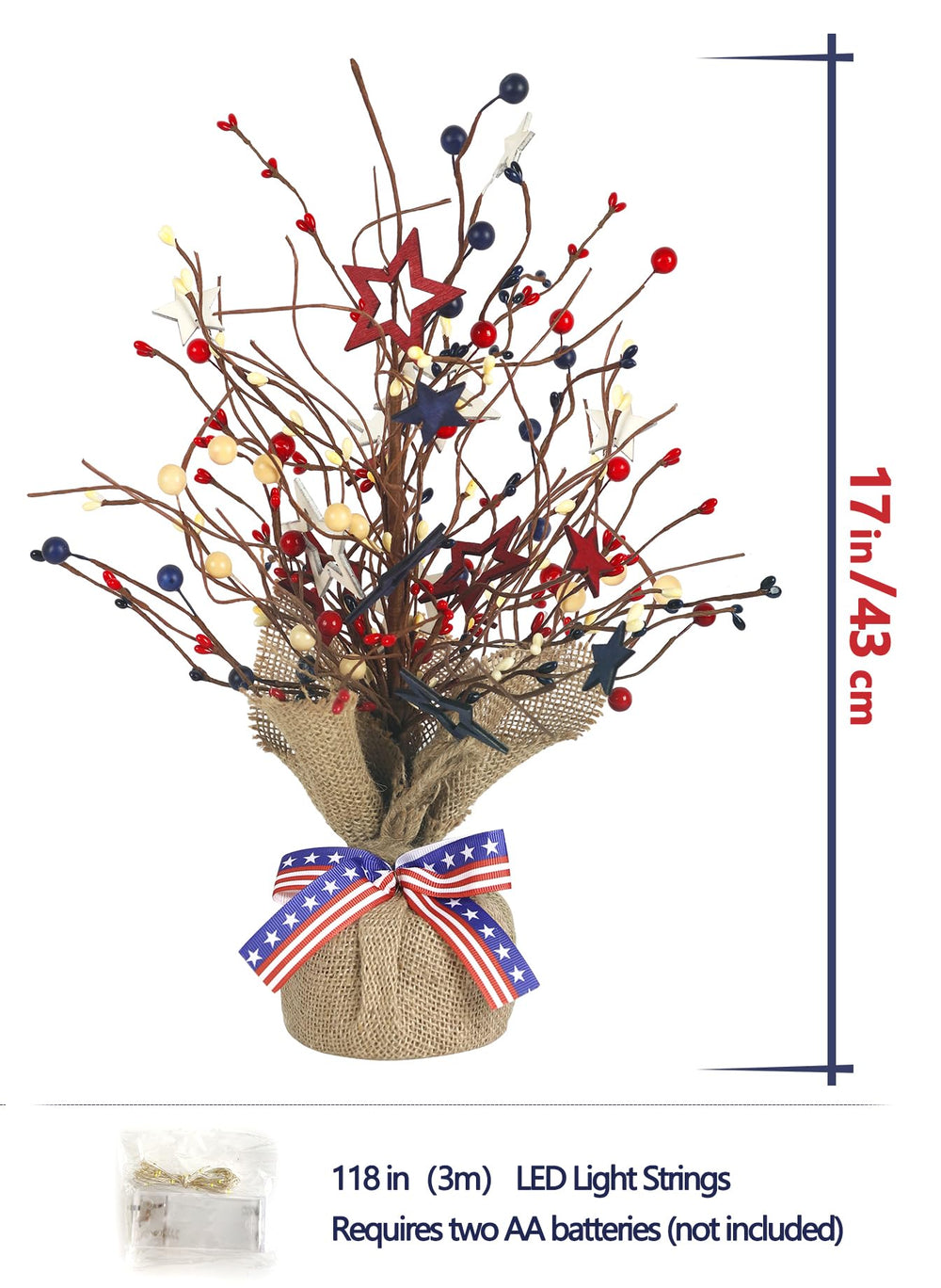 JEGERMIG tree used as a party centerpiece creating patriotic atmosphere for gatherings