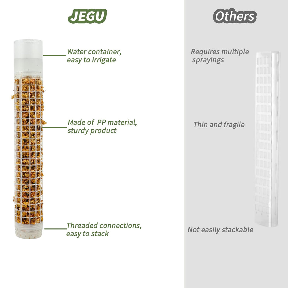 Jegu pole beside pot for scale, showing modular expansion benefit