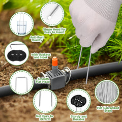 JELNER plastic gasket seated on stake for firmer fabric and turf hold