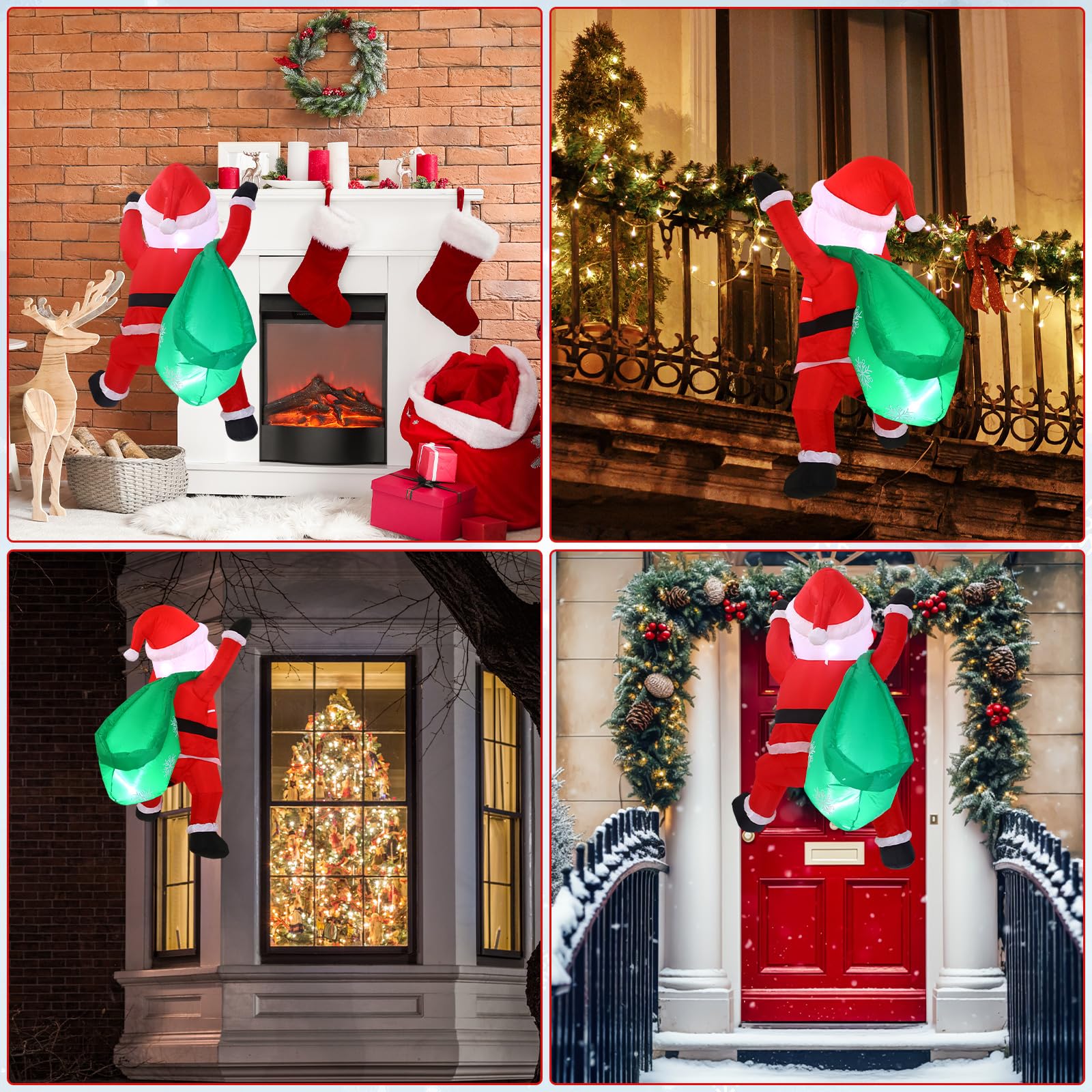 Jenaai climbing Santa accessories with plug and suction cup for fast setup