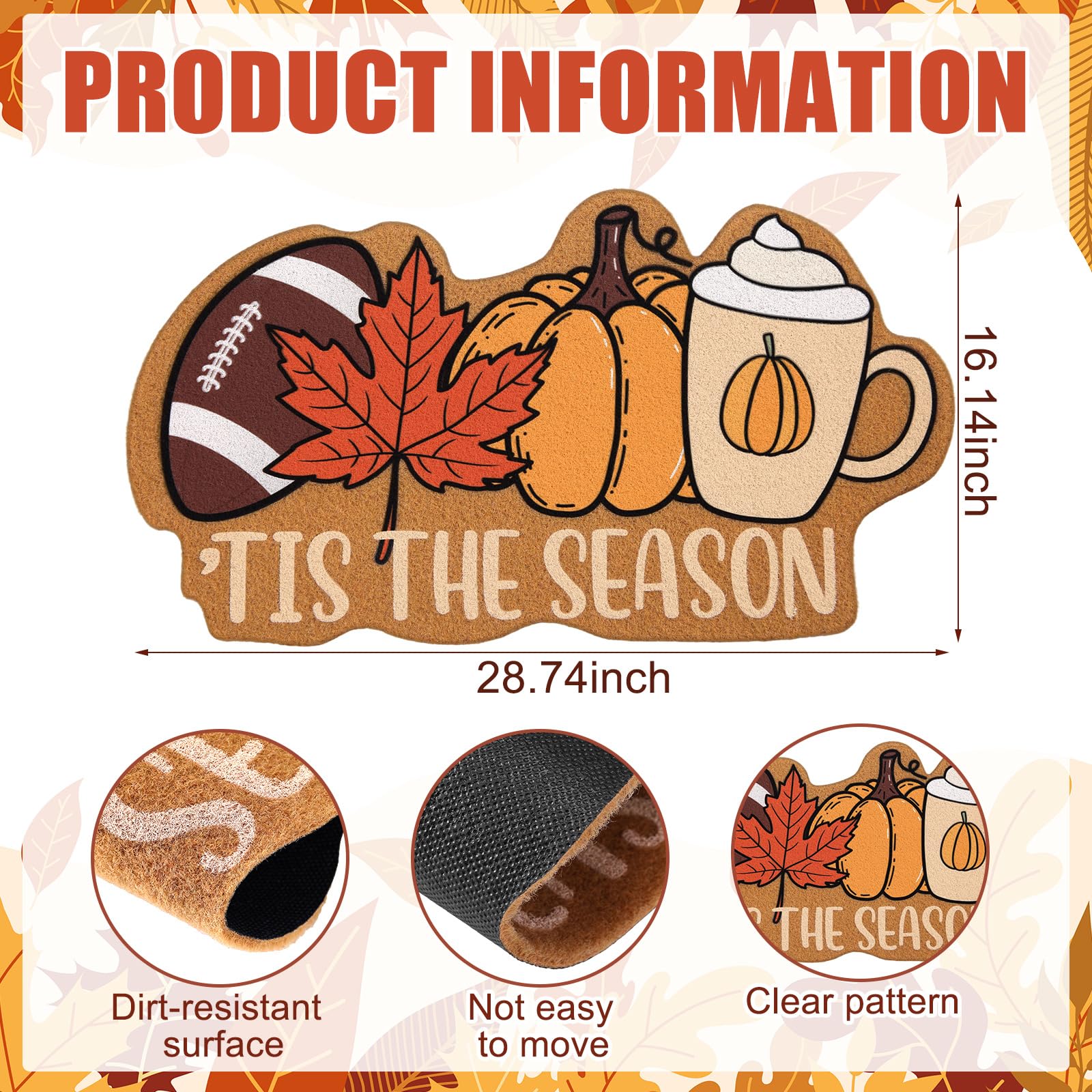 Jenaai detailed shot of autumn print with maple leaves enhancing curb appeal