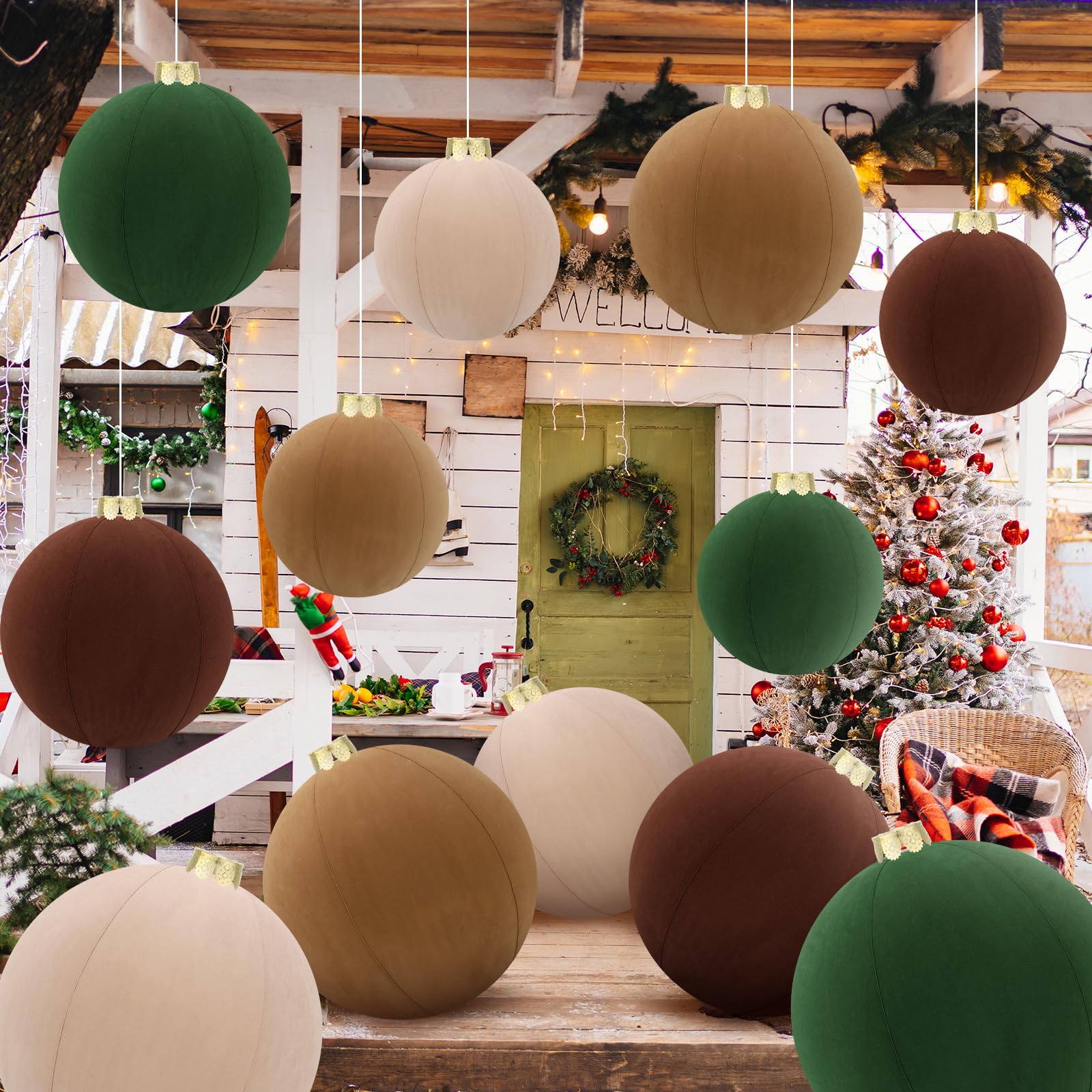 Jenaai size comparison of 9, 12, 16 inch balls showing scale for placement planning