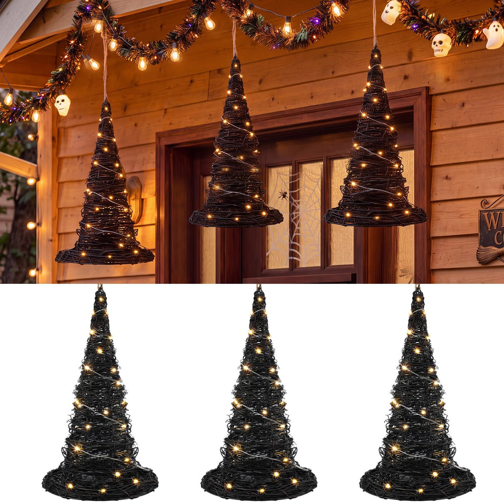 Jenaai witch hats in a party setting offering warm decorative illumination