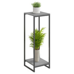 JEPRECO front view of oak grey plant stand showcasing space-saving benefit