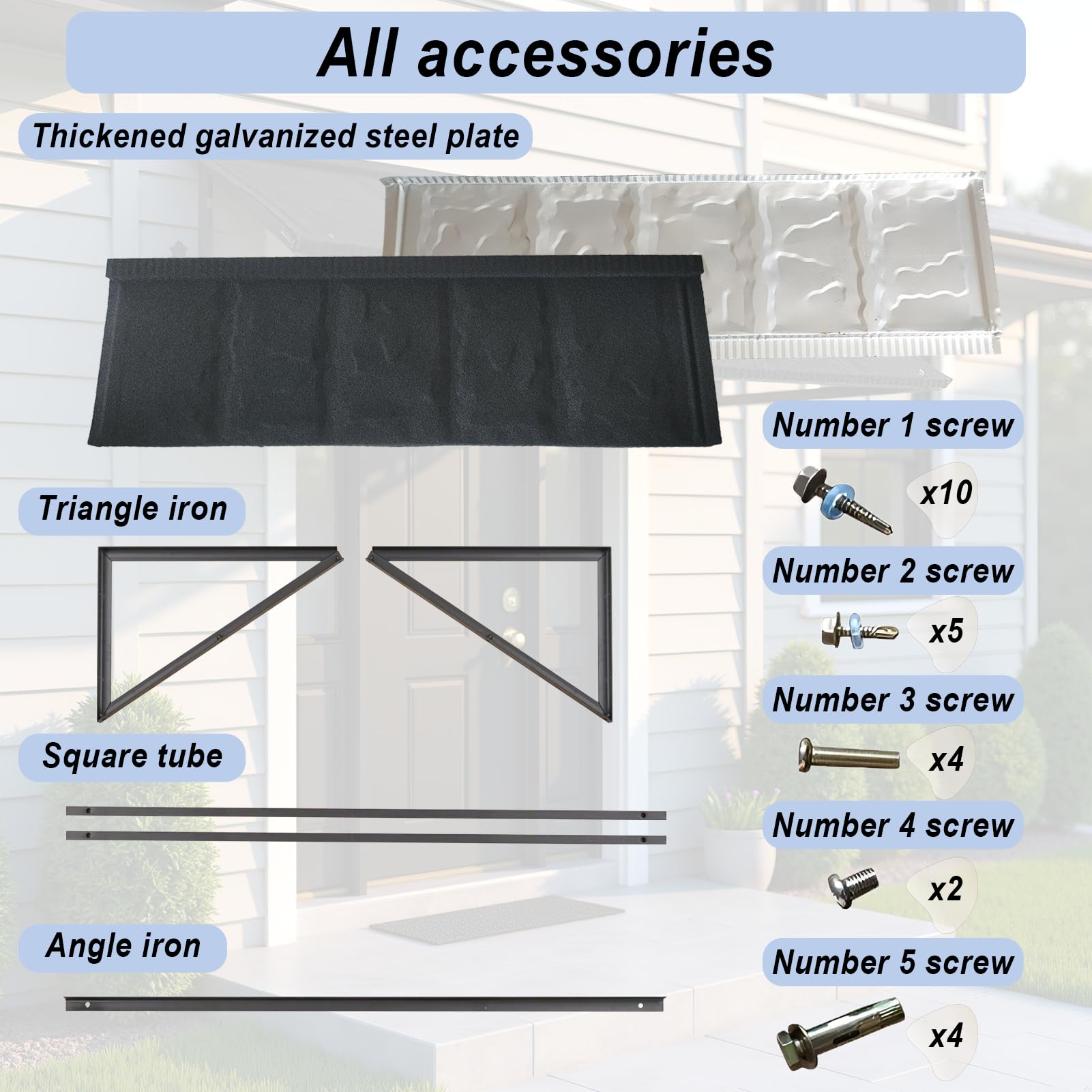 Jeracino canopy beside a standard door showing scale and protective coverage benefit