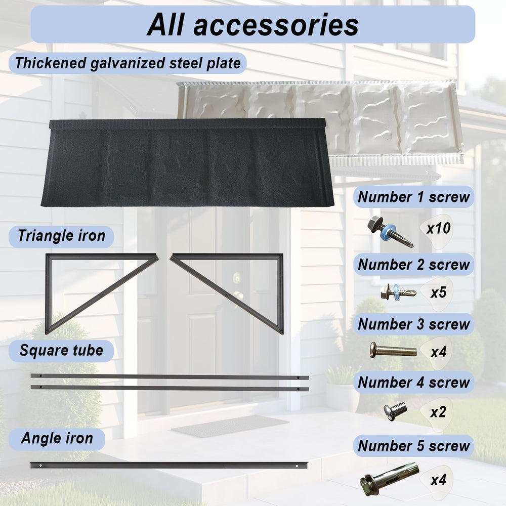 Jeracino canopy beside a standard door showing scale and protective coverage benefit