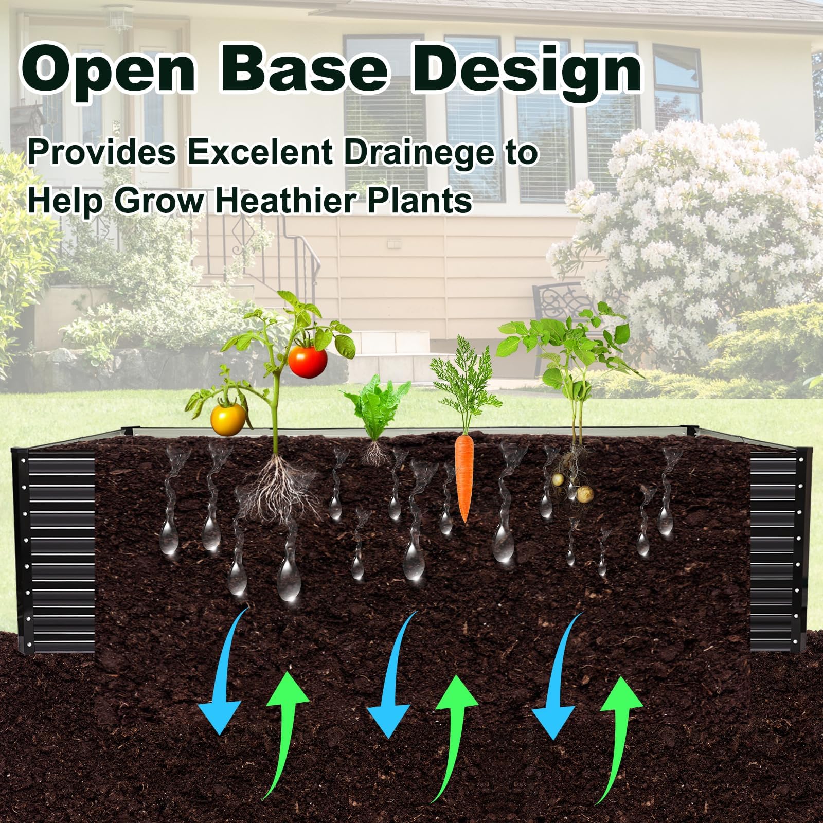 JERIA raised bed next to person during setup showing correct scale and easy assembly