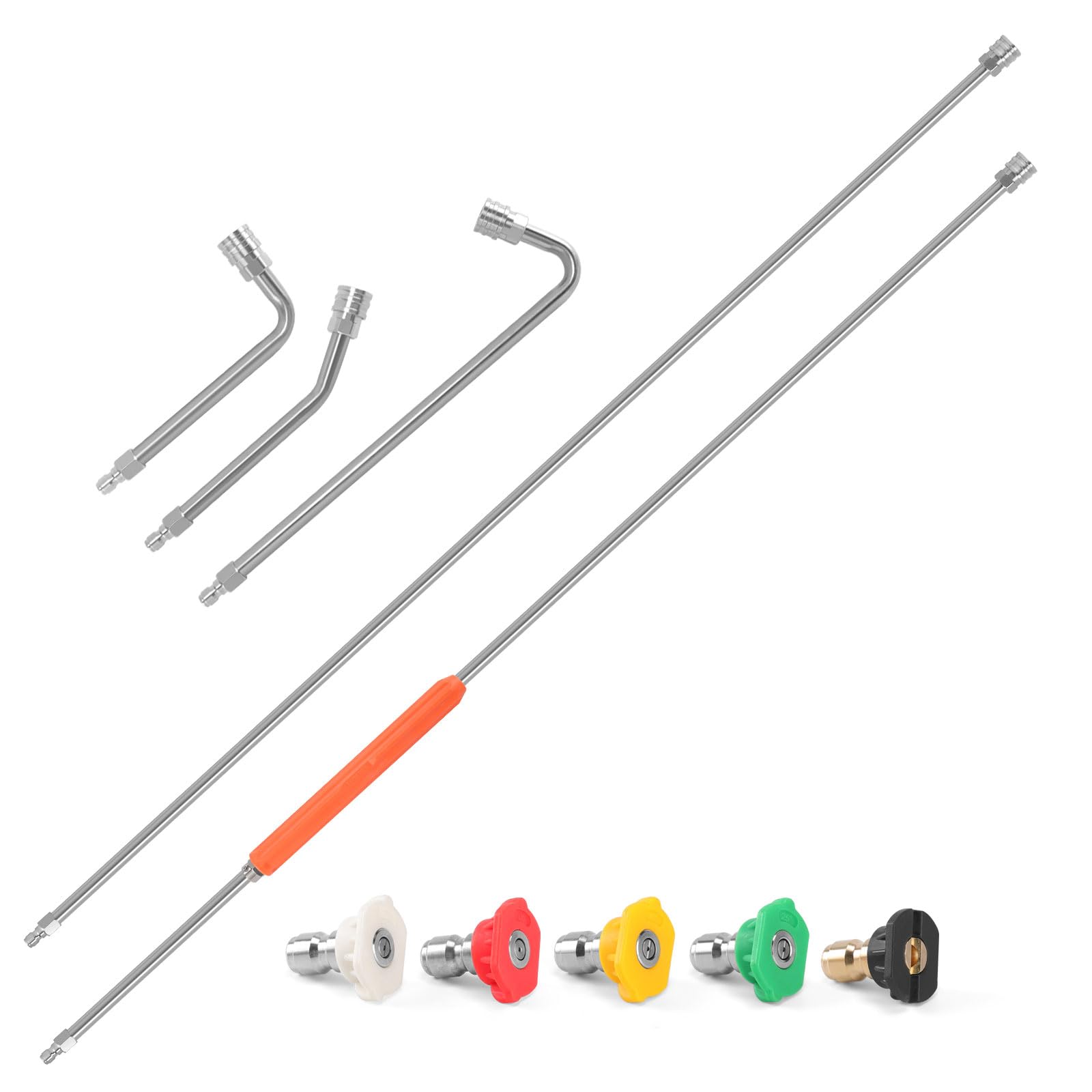 JERUIFOX front view packaged kit showing complete gutter cleaning set and benefits