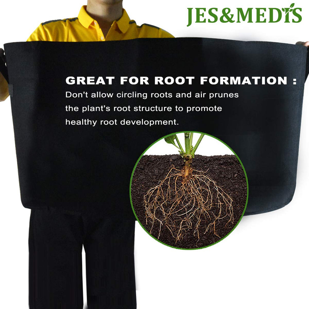 JES&MEDIS grow bags arranged on balcony showing container garden convenience