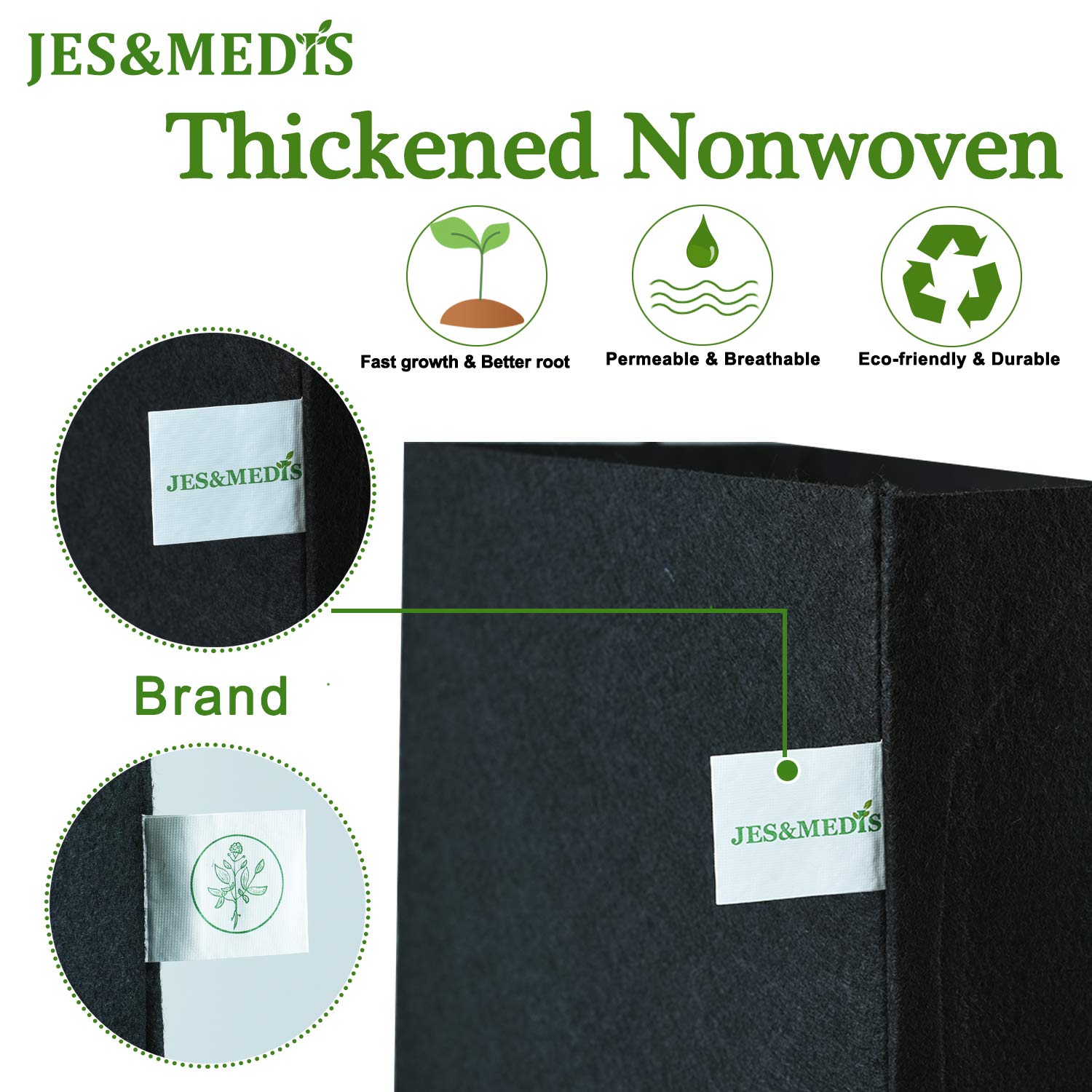 JES&MEDIS reinforced handle stitching detail for secure lifting benefit