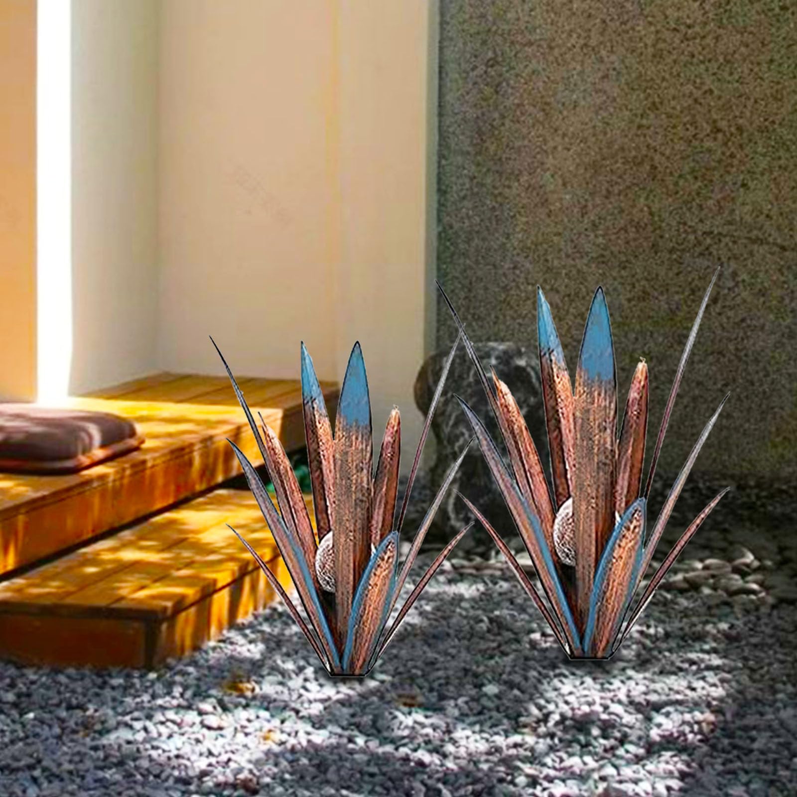 Jesokiibo sculptures placed in garden creating instant focal interest
