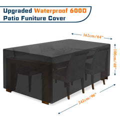 JESTOP covered patio in lifestyle setting protecting table and chairs outdoors