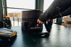 Jetboil padded wall close-up showing cushioning to protect gear from impacts