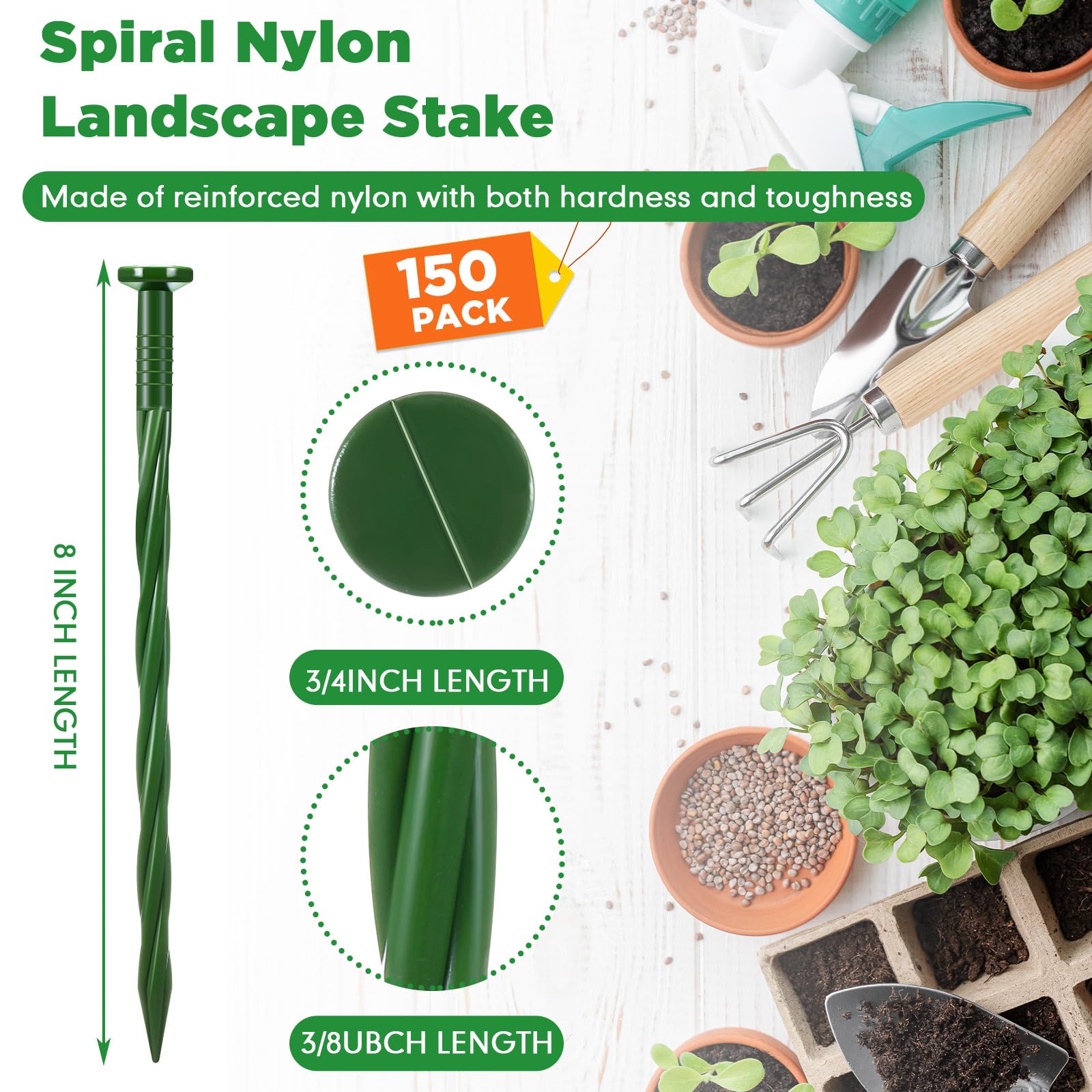 Jetec spiral-thread close-up detail highlighting better soil grip
