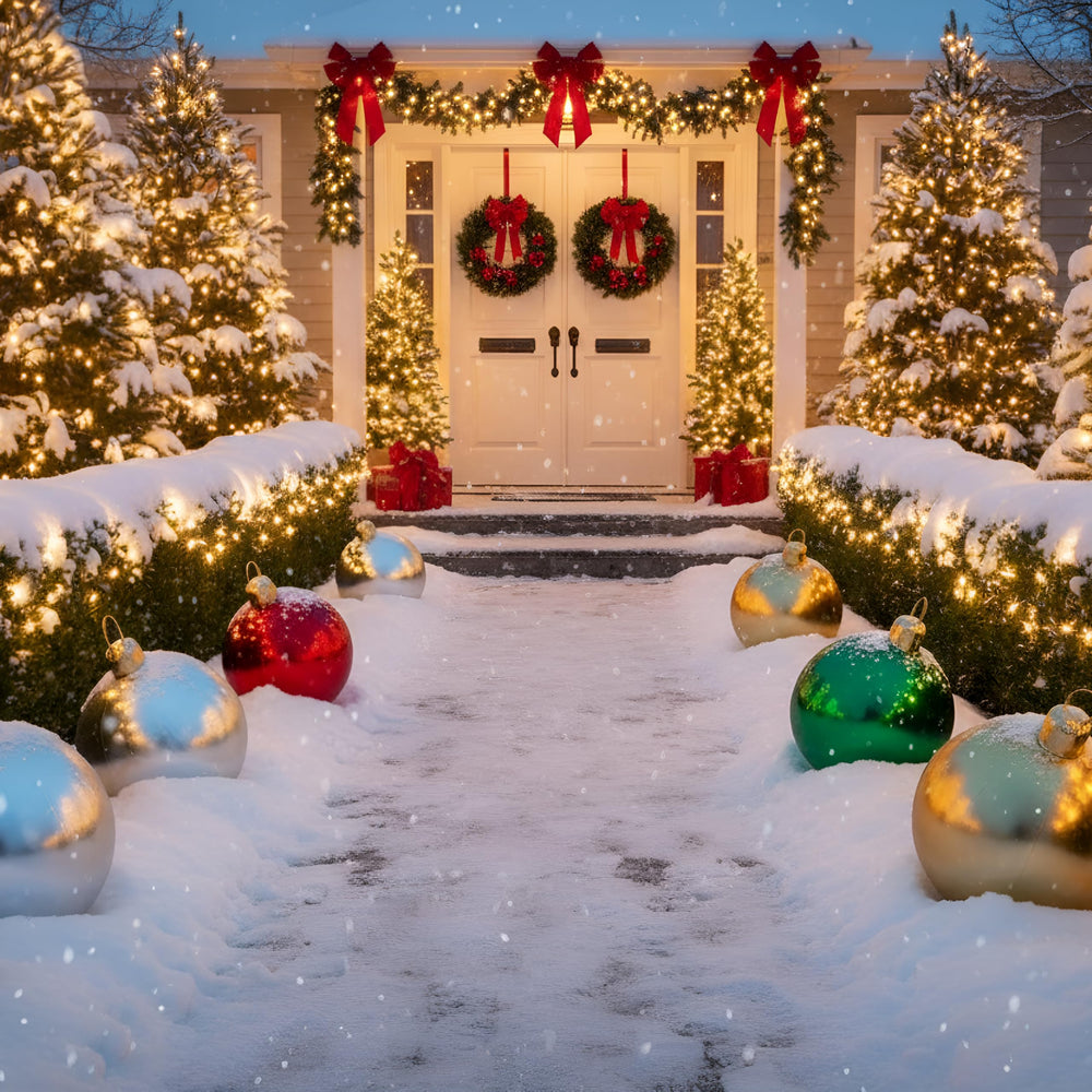 Jetec clustered ornaments along driveway creating eye-catching holiday guidance