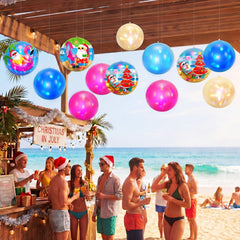 Jetec flamingo and pineapple beach scene ball adding tropical flair to decorations