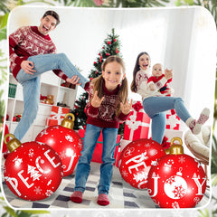 Jetec floating Christmas ball in pool adding playful holiday atmosphere