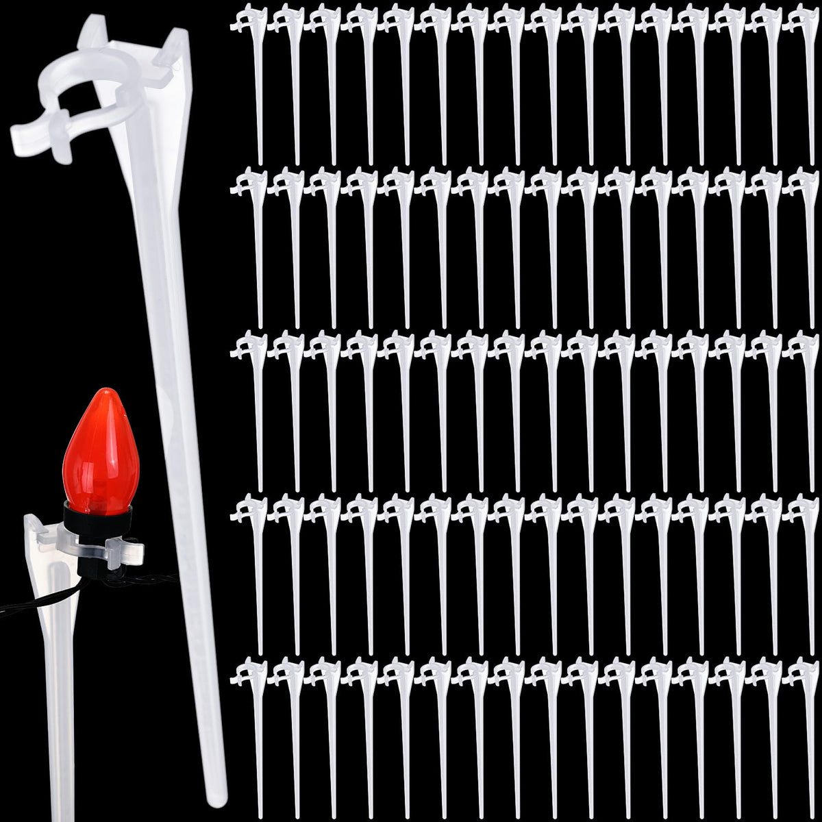Jetec clear stake pack showing 200 pieces and savings benefit