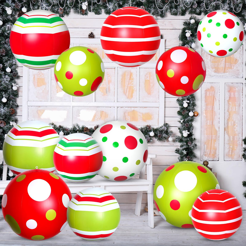Jetec front packaging view showing 12 festive inflatable balls and vibrant patterns