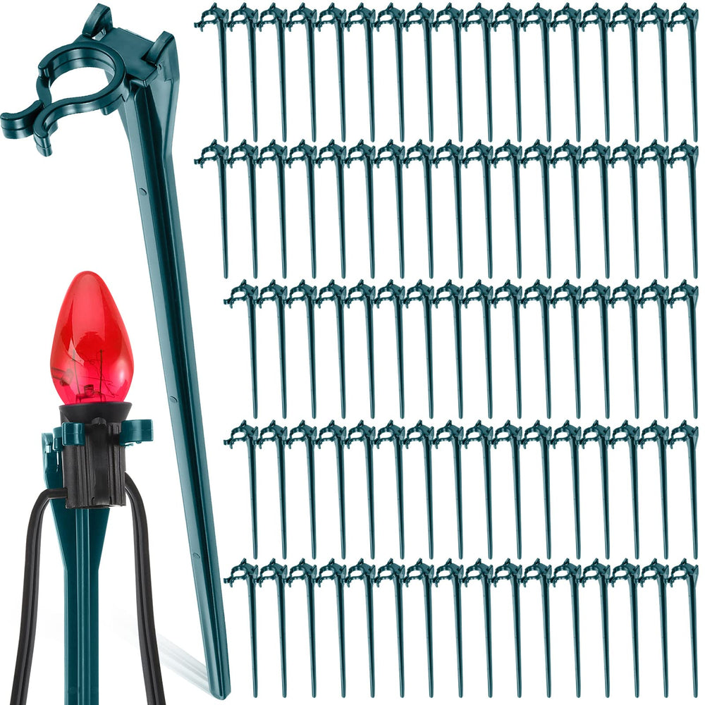 Jetec front packaging showing 200 green stakes, easy large-display setup