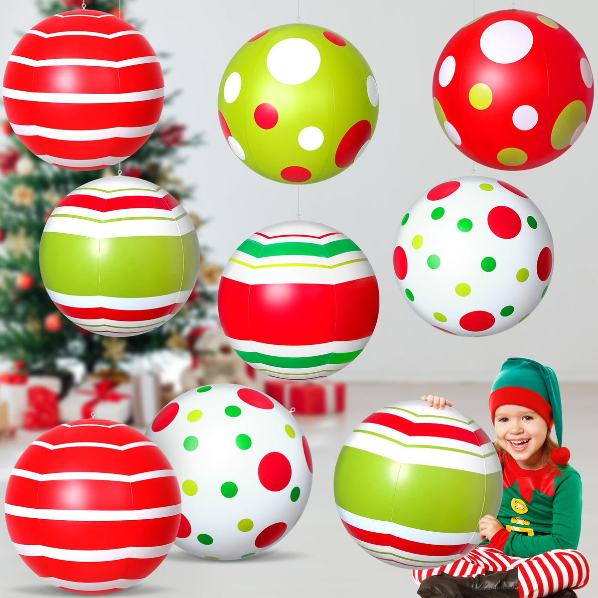 Jetec front packaging shot showing twelve 24-inch balls and festive benefit