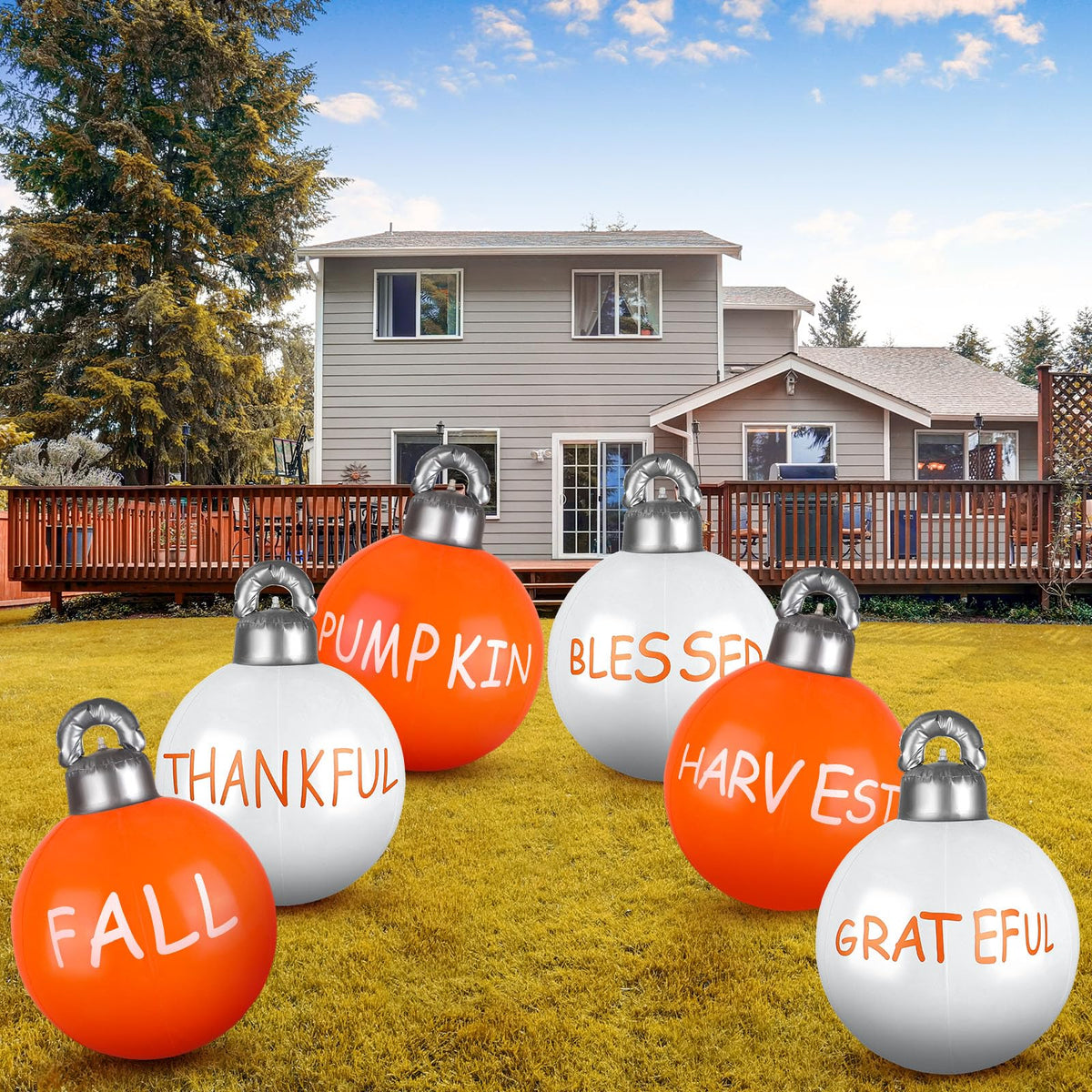 jetec front packaging showing 12-piece fall balls and included rope, seasonal curb appeal