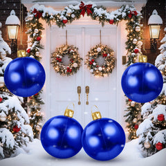 Jetec front view blue inflatable ball ornament showcasing festive curb appeal